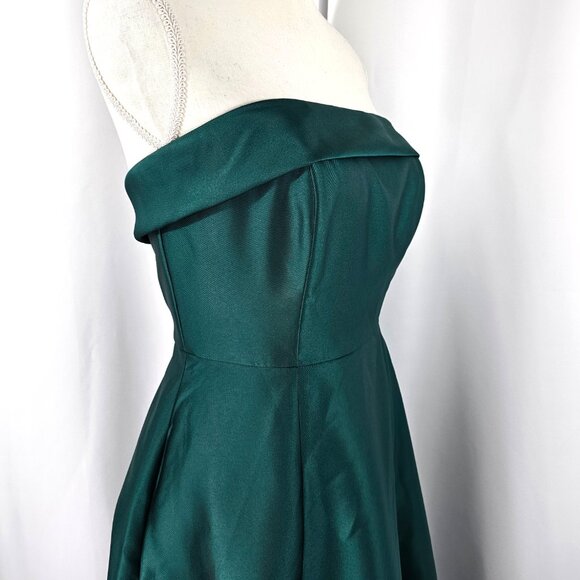 Alfred Sung Women's Green Strapless Satin Formal Gown With Pockets Size 6R NWT - Picture 8 of 15